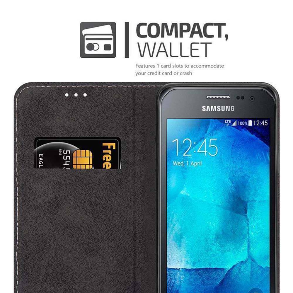 Cadorabo Hülle für Samsung Galaxy XCover 3 Schutzhülle in Schwarz SHandyhülle Book Case Etui Kunstleder