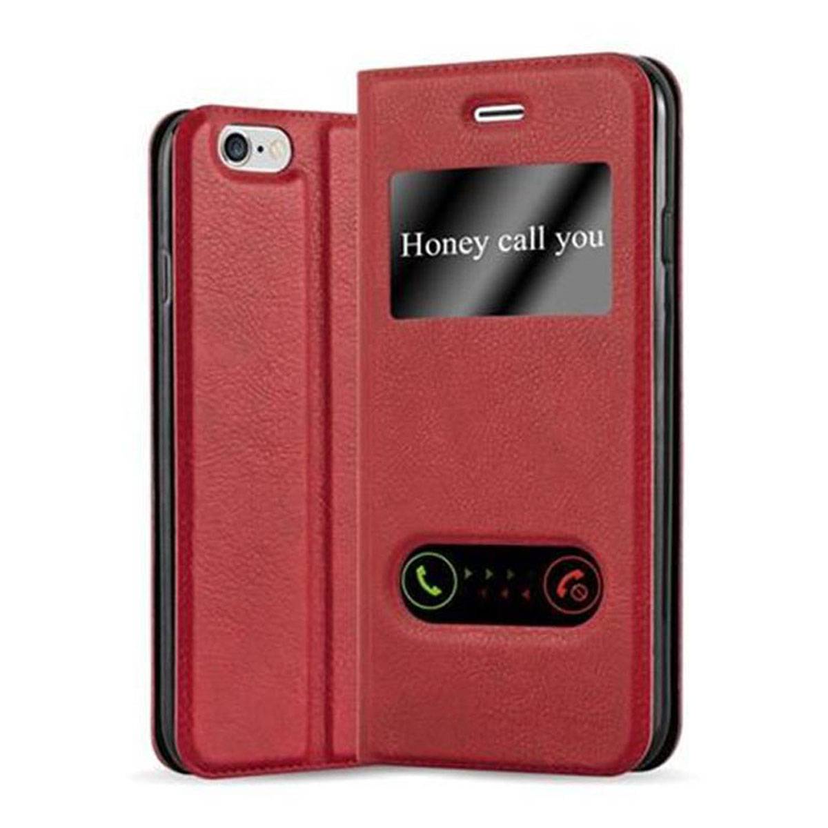 Cadorabo Schutzhülle für Apple iPhone 6 / 6S Hülle in Rot Handyhülle Book Case Cover Etui