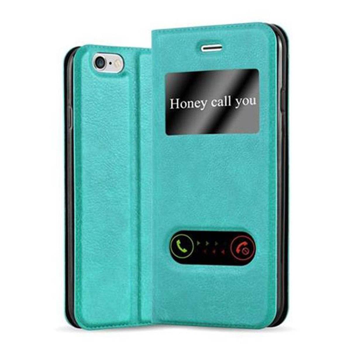 Cadorabo Schutzhülle für Apple iPhone 6 / 6S Hülle in Türkis Handyhülle Book Case Cover Etui
