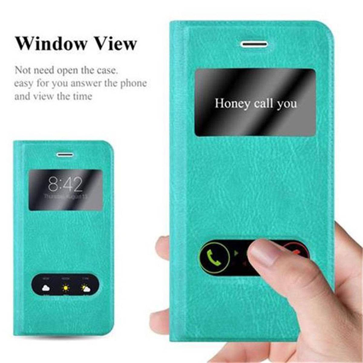 Cadorabo Schutzhülle für Apple iPhone 6 / 6S Hülle in Türkis Handyhülle Book Case Cover Etui