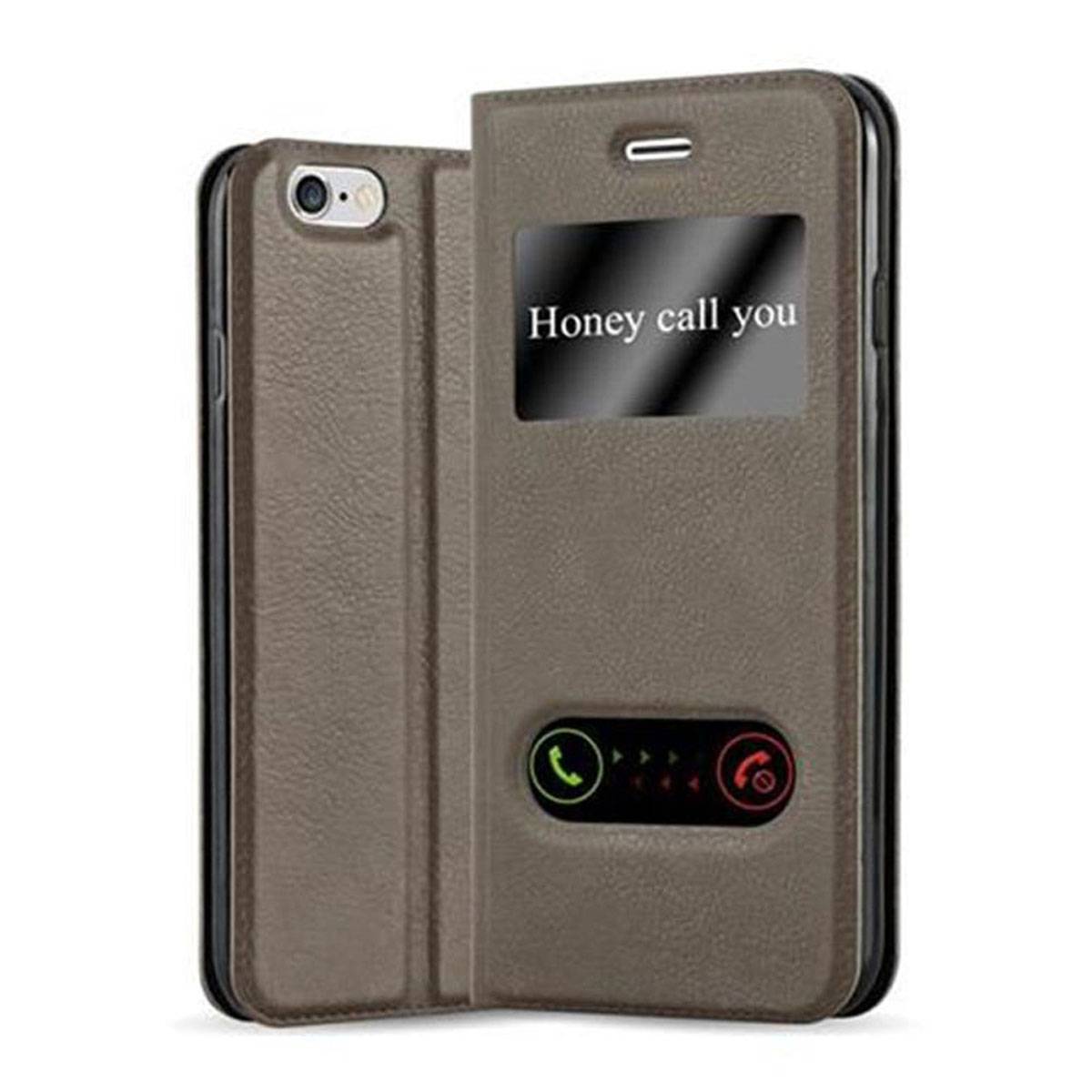 Cadorabo Schutzhülle für Apple iPhone 6 / 6S Hülle in Braun Handyhülle Book Case Cover Etui