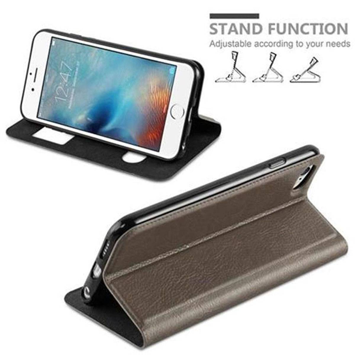 Cadorabo Schutzhülle für Apple iPhone 6 / 6S Hülle in Braun Handyhülle Book Case Cover Etui