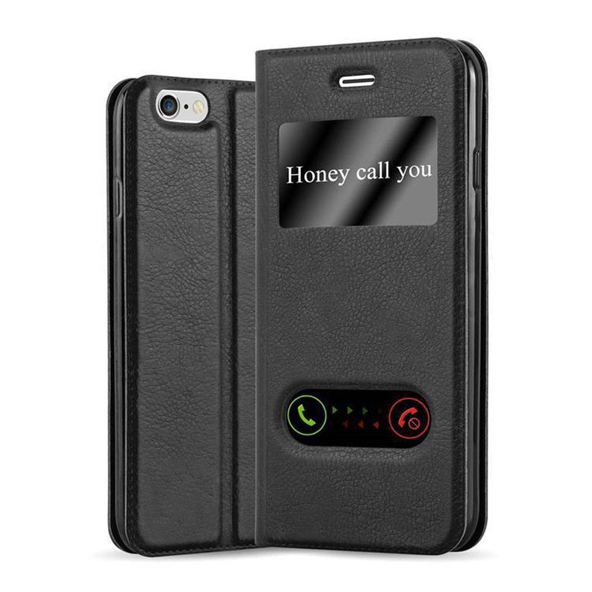 Cadorabo Schutzhülle für Apple iPhone 6 PLUS / 6S PLUS Hülle in Schwarz Handyhülle Book Case Cover Etui
