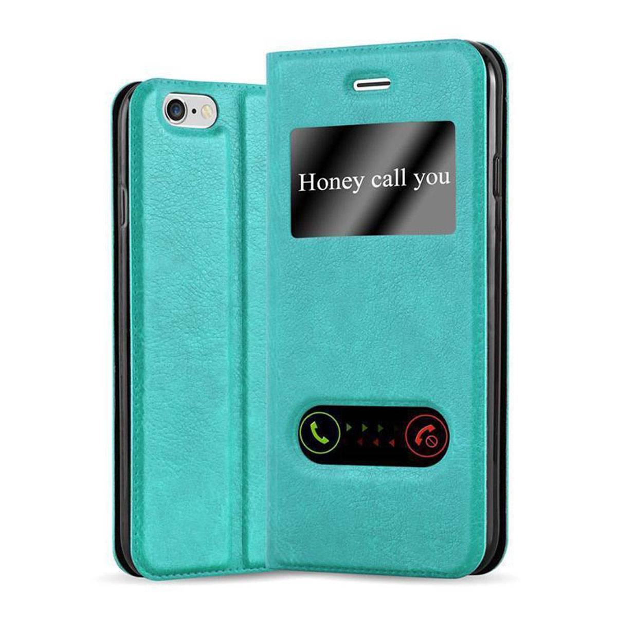 Cadorabo Schutzhülle für Apple iPhone 6 PLUS / 6S PLUS Hülle in Türkis Handyhülle Book Case Cover Etui