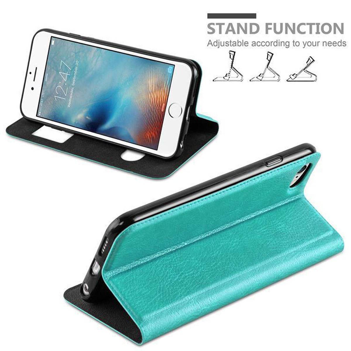 Cadorabo Schutzhülle für Apple iPhone 6 PLUS / 6S PLUS Hülle in Türkis Handyhülle Book Case Cover Etui