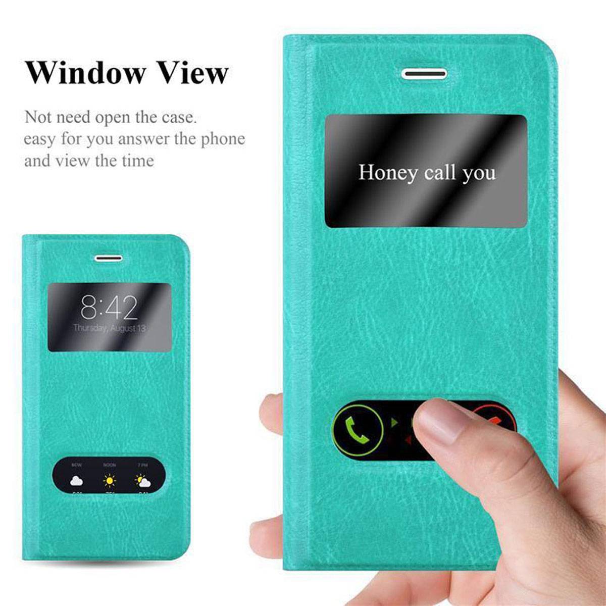 Cadorabo Schutzhülle für Apple iPhone 6 PLUS / 6S PLUS Hülle in Türkis Handyhülle Book Case Cover Etui