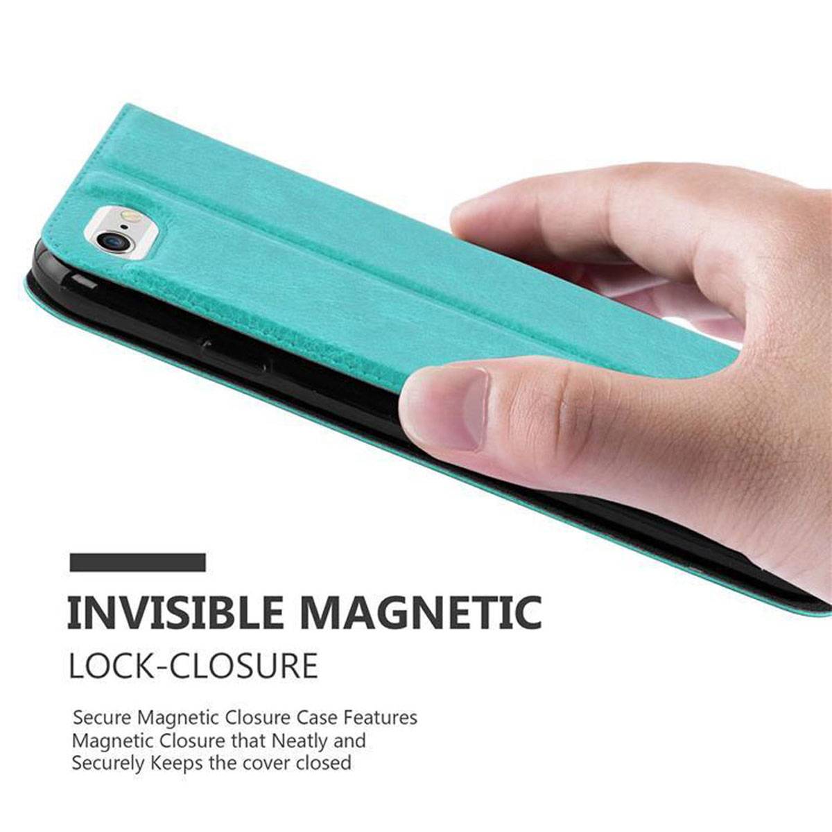 Cadorabo Schutzhülle für Apple iPhone 6 PLUS / 6S PLUS Hülle in Türkis Handyhülle Book Case Cover Etui