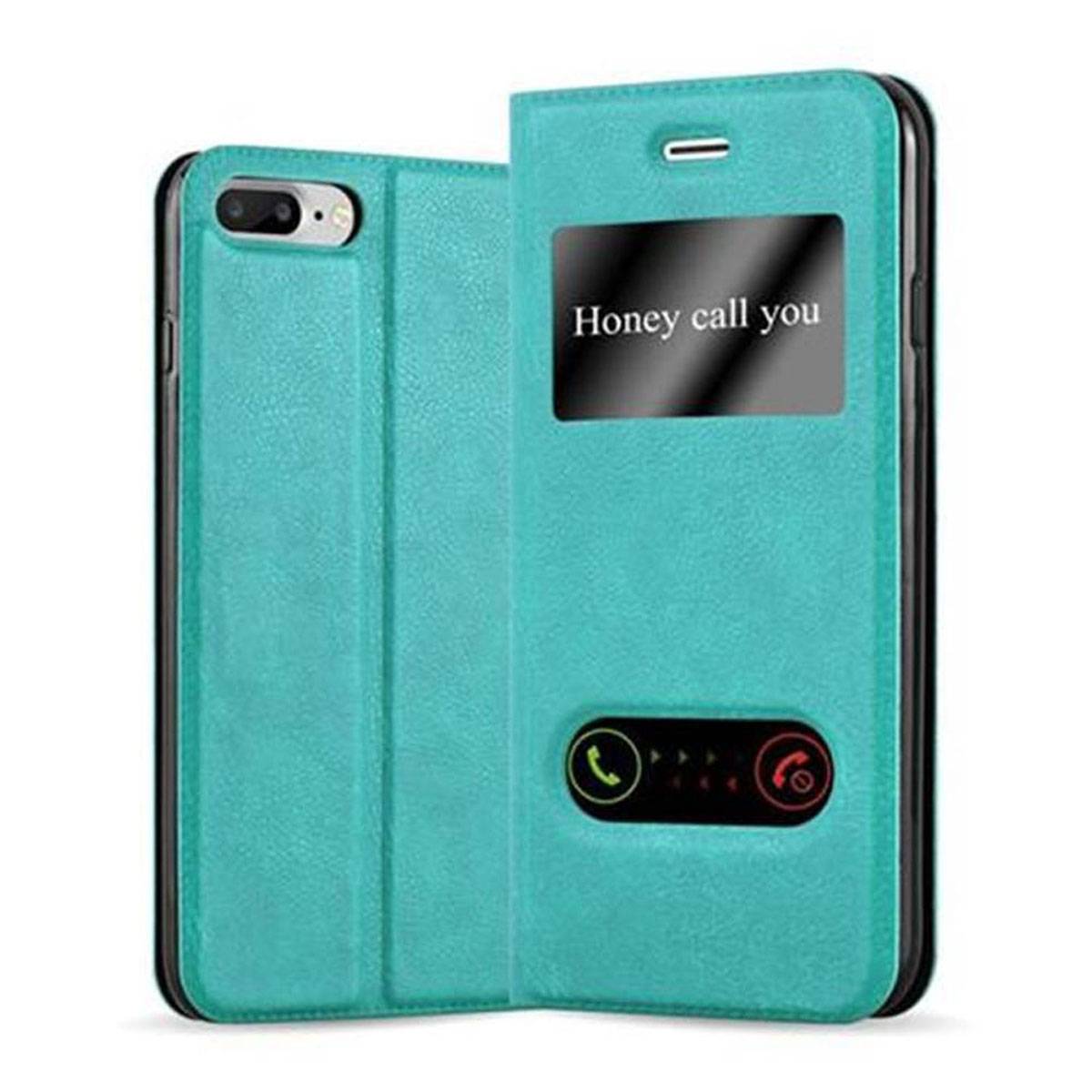 Cadorabo Schutzhülle für Apple iPhone 7 PLUS / 7S PLUS / 8 PLUS Hülle in Türkis Handyhülle Book Case Cover Etui