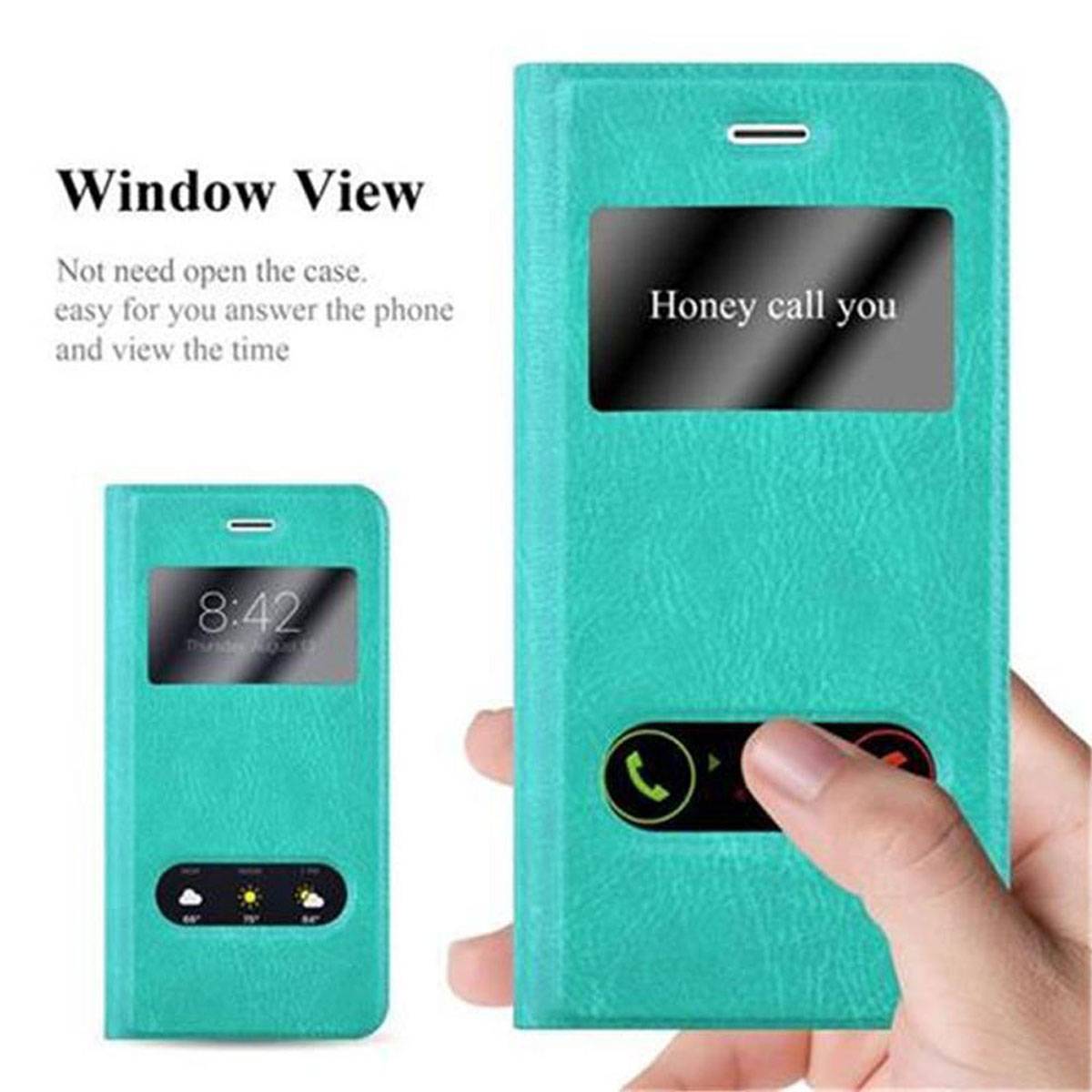 Cadorabo Schutzhülle für Apple iPhone 7 PLUS / 7S PLUS / 8 PLUS Hülle in Türkis Handyhülle Book Case Cover Etui