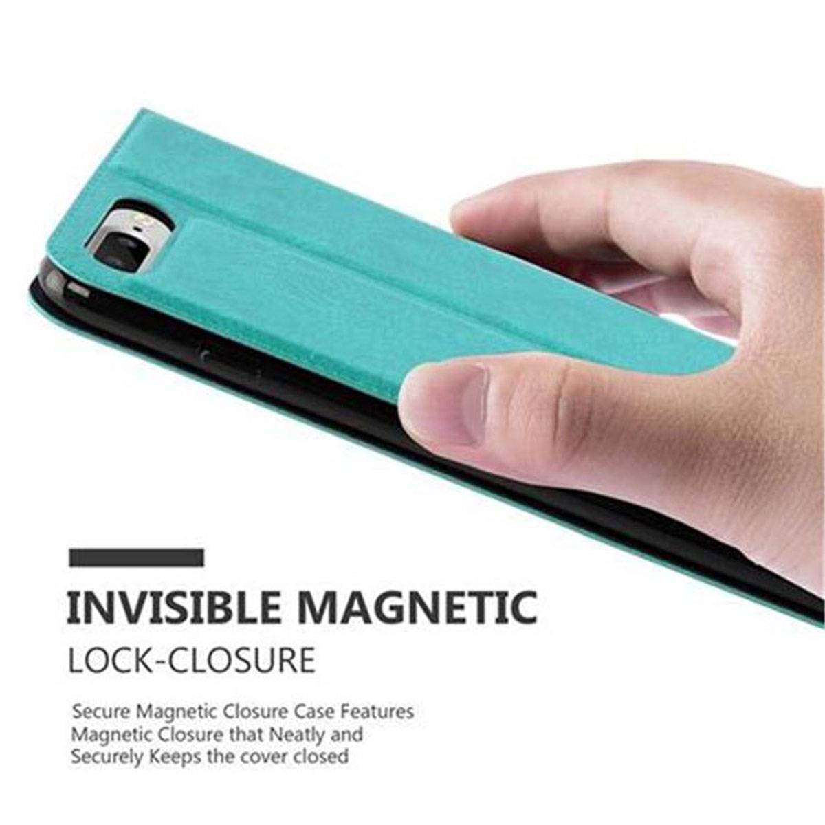 Cadorabo Schutzhülle für Apple iPhone 7 PLUS / 7S PLUS / 8 PLUS Hülle in Türkis Handyhülle Book Case Cover Etui