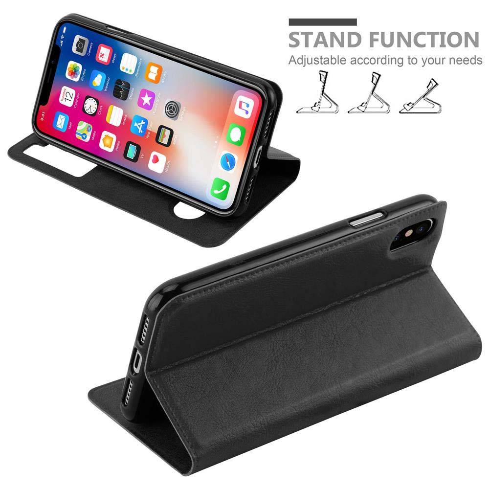 Cadorabo Schutzhülle für Apple iPhone XS MAX Hülle in Schwarz Handyhülle Book Case Cover Etui