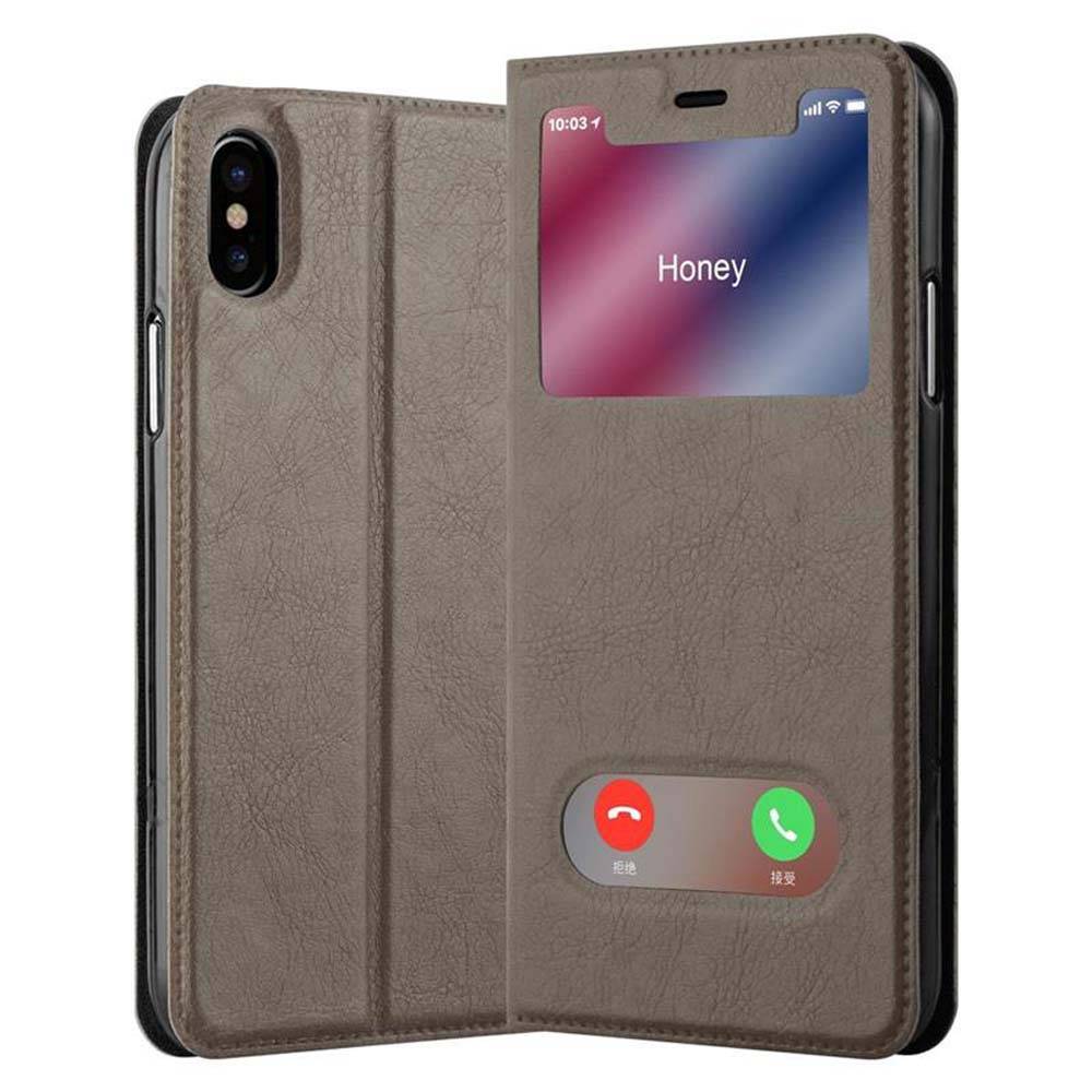 Cadorabo Schutzhülle für Apple iPhone XS MAX Hülle in Braun Handyhülle Book Case Cover Etui