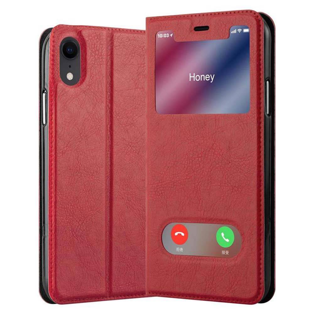 Cadorabo Schutzhülle für Apple iPhone XR Hülle in Rot Handyhülle Book Case Cover Etui