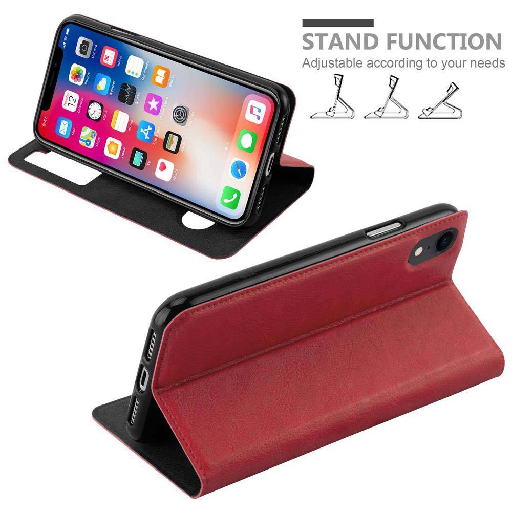 Cadorabo Schutzhülle für Apple iPhone XR Hülle in Rot Handyhülle Book Case Cover Etui
