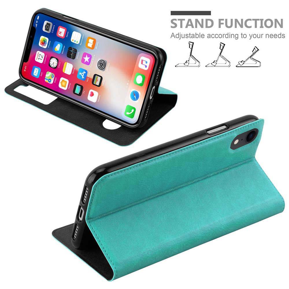 Cadorabo Schutzhülle für Apple iPhone XR Hülle in Türkis Handyhülle Book Case Cover Etui