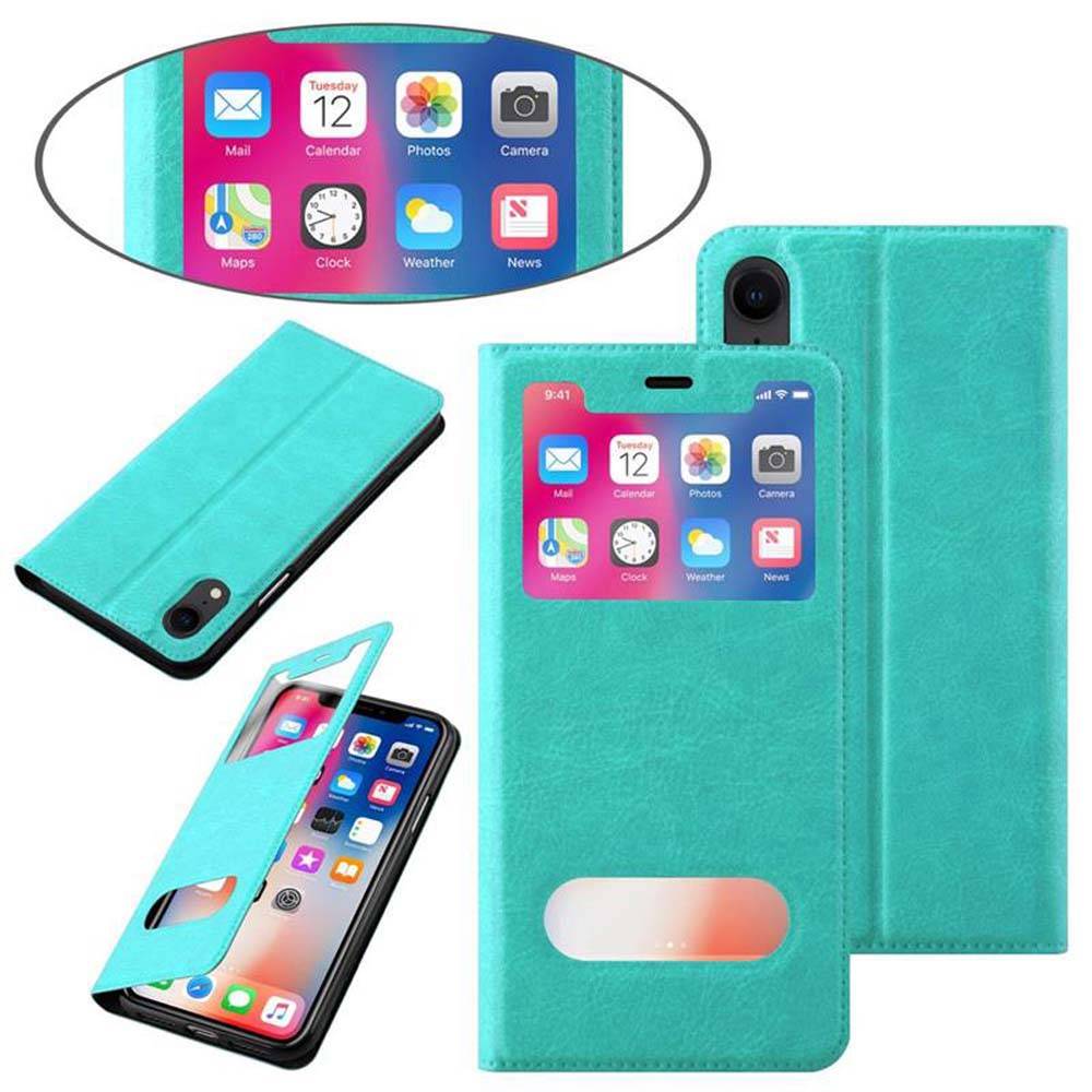 Cadorabo Schutzhülle für Apple iPhone XR Hülle in Türkis Handyhülle Book Case Cover Etui