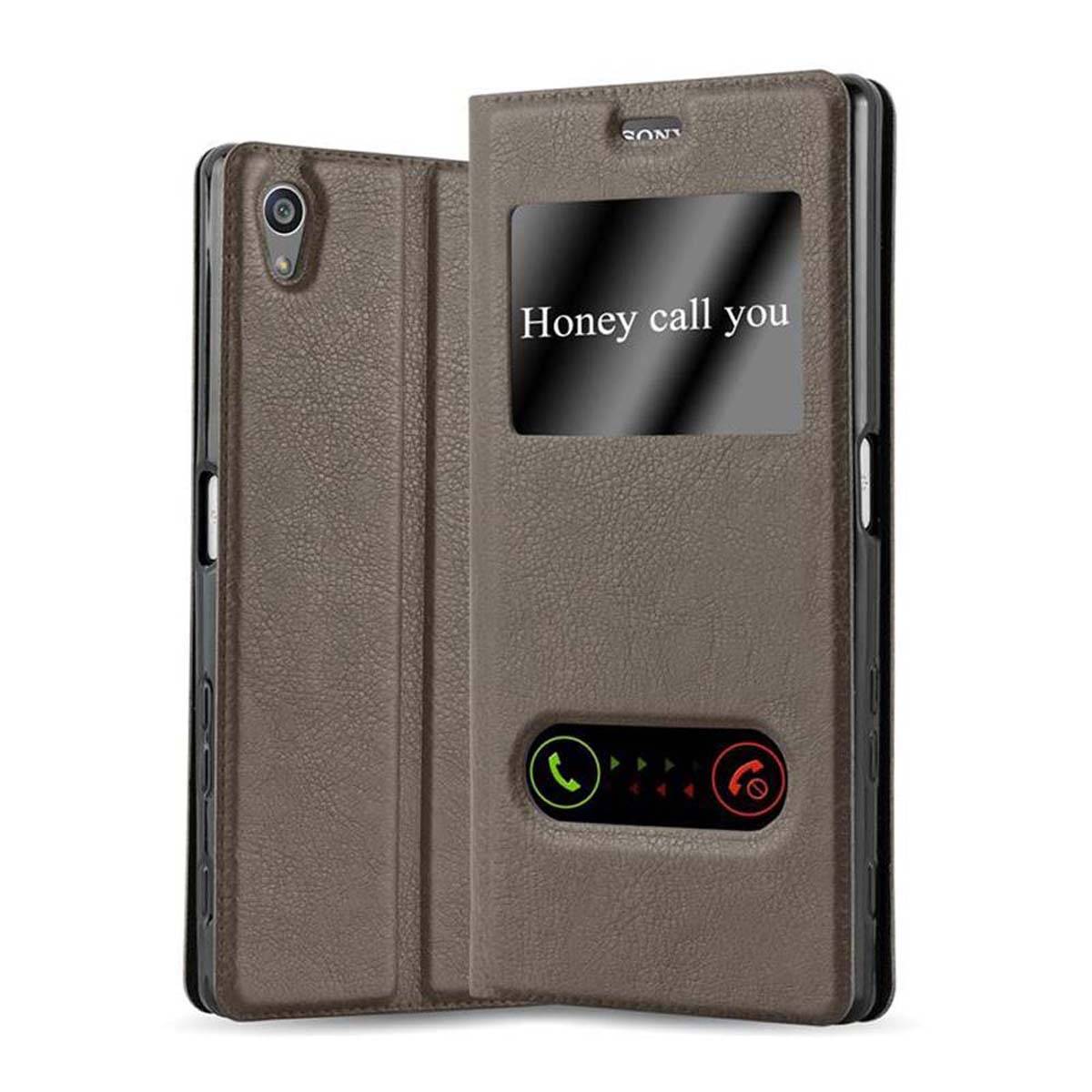 Cadorabo Schutzhülle für Sony Xperia Z5 PREMIUM Hülle in Braun Handyhülle Book Case Cover Etui