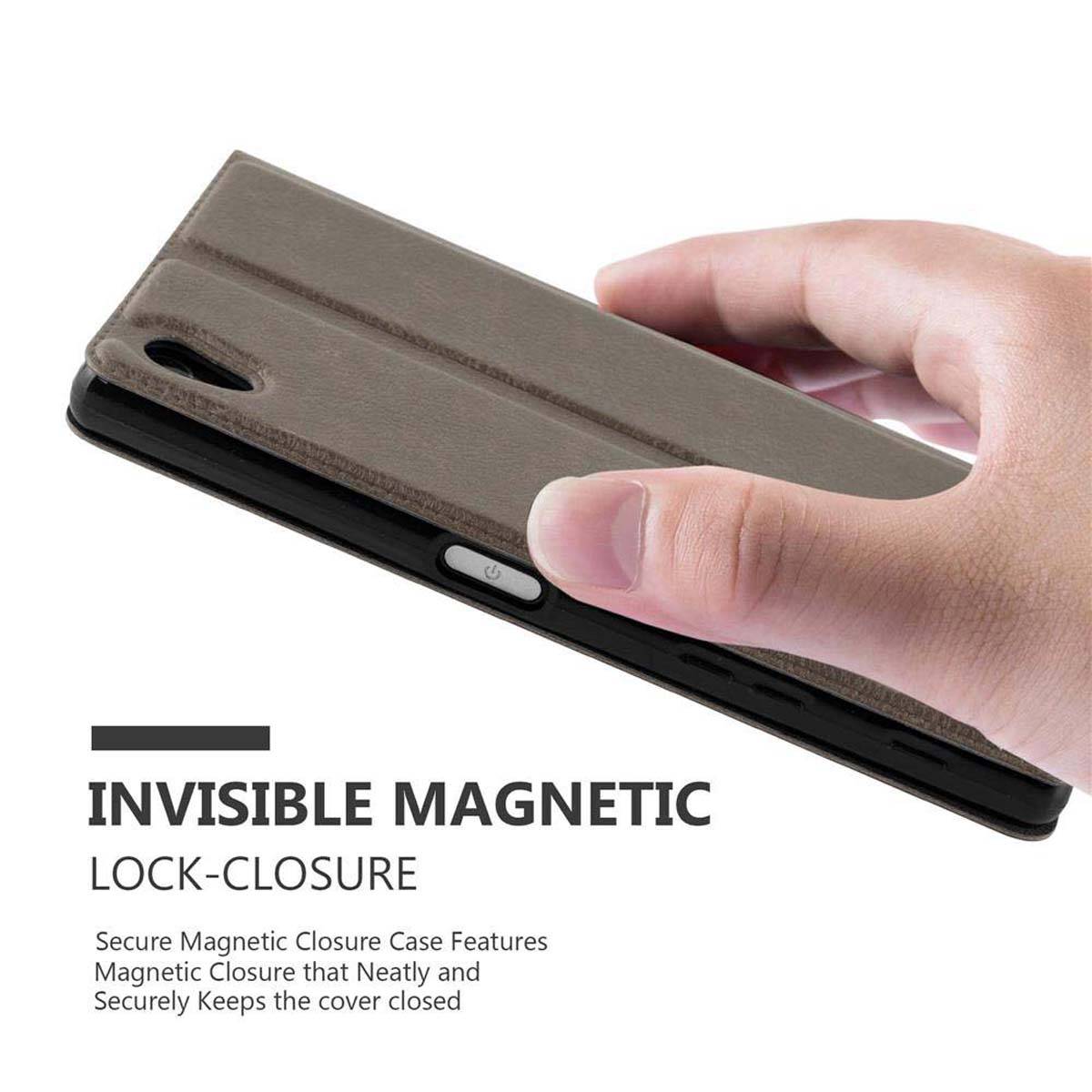 Cadorabo Schutzhülle für Sony Xperia Z5 PREMIUM Hülle in Braun Handyhülle Book Case Cover Etui