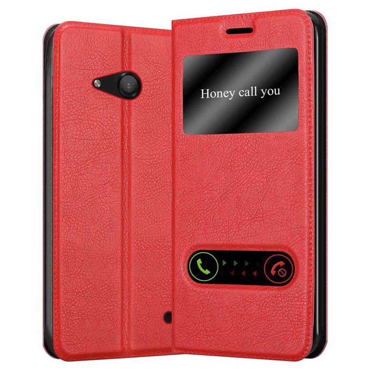 Cadorabo Schutzhülle für Nokia Lumia 550 Hülle in Rot Handyhülle Book Case Cover Etui