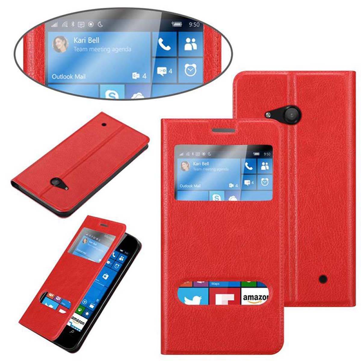 Cadorabo Schutzhülle für Nokia Lumia 550 Hülle in Rot Handyhülle Book Case Cover Etui