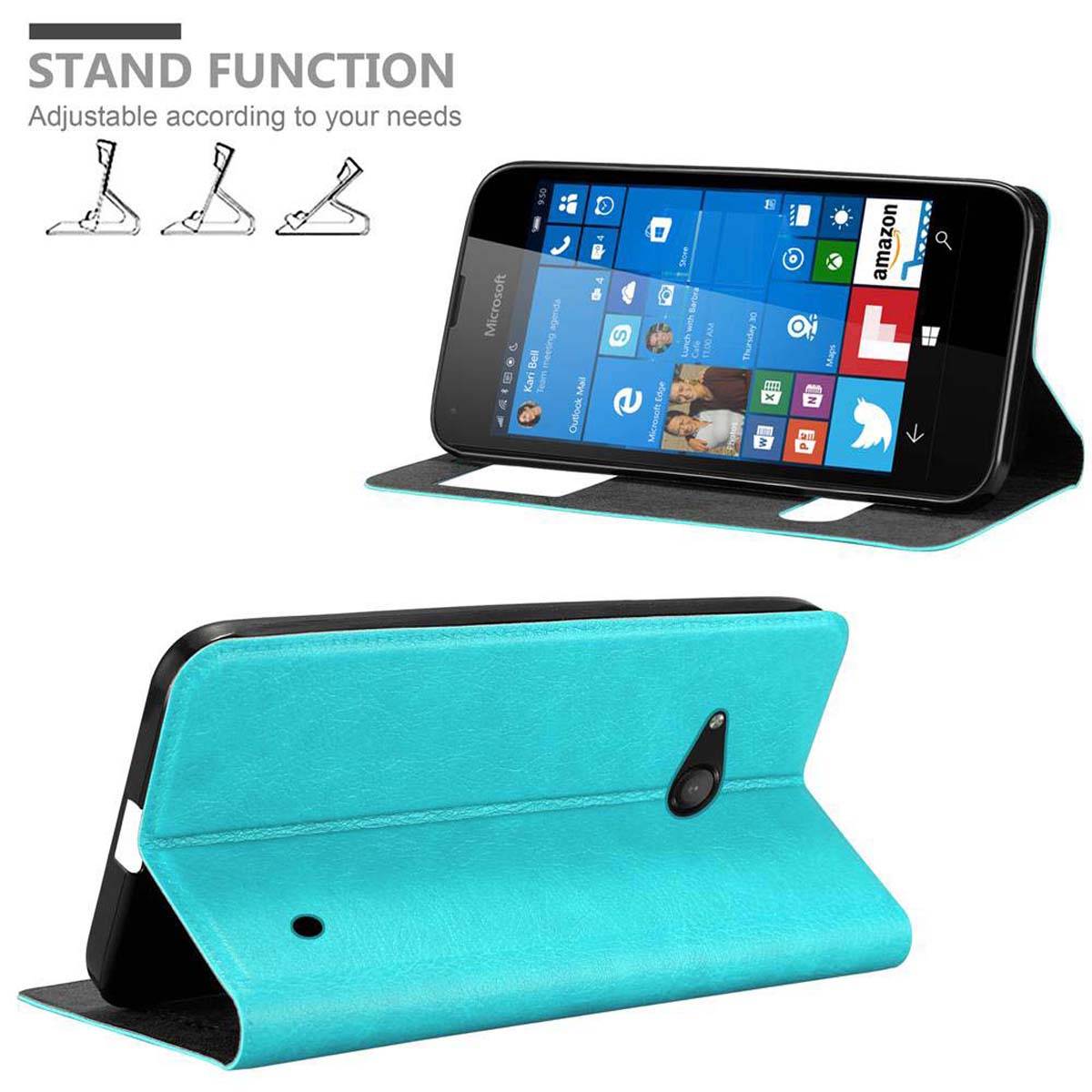 Cadorabo Schutzhülle für Nokia Lumia 550 Hülle in Türkis Handyhülle Book Case Cover Etui