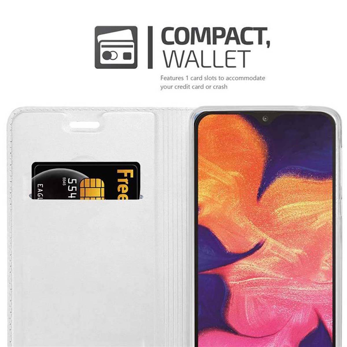 Cadorabo Handyhülle für Samsung Galaxy A10 / M10 Schutz Hülle in Silber Cover Etui Book Case Booklet