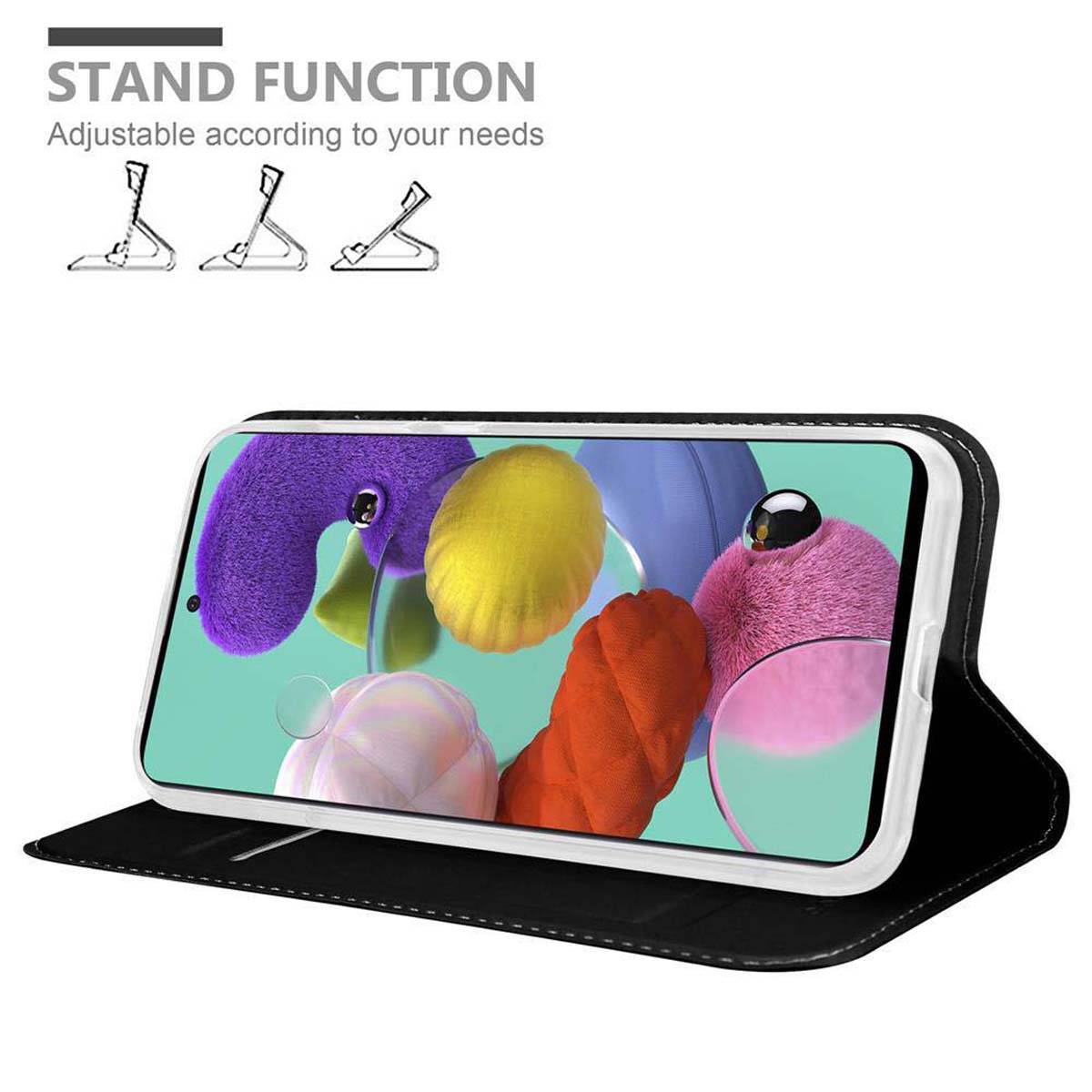 Cadorabo Handyhülle für Samsung Galaxy A51 4G / M40s Schutz Hülle in Schwarz Cover Etui Book Case Booklet