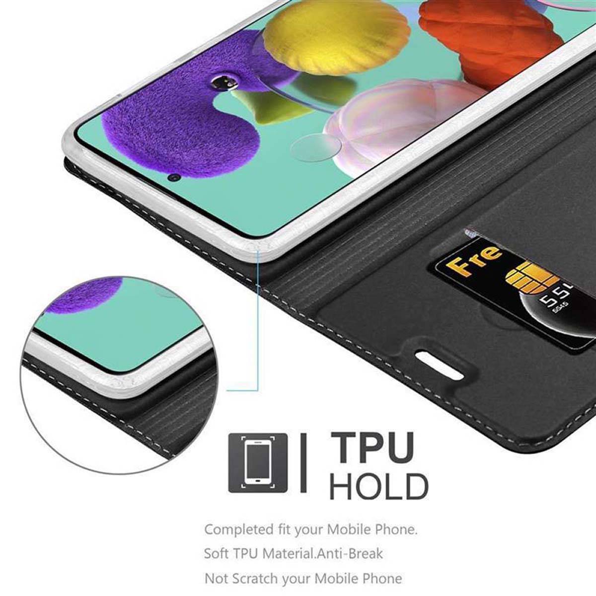 Cadorabo Handyhülle für Samsung Galaxy A51 4G / M40s Schutz Hülle in Schwarz Cover Etui Book Case Booklet