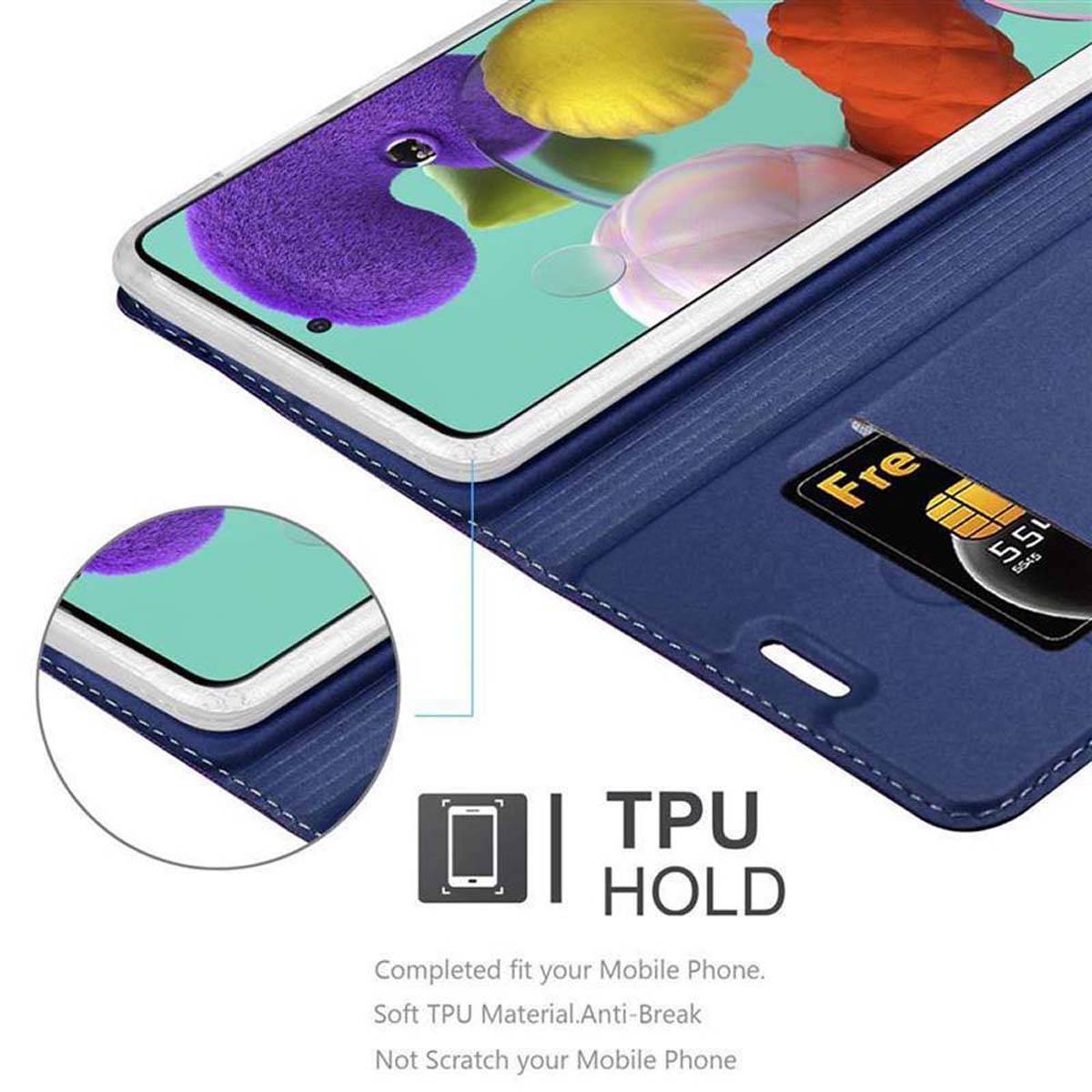 Cadorabo Handyhülle für Samsung Galaxy A51 4G / M40s Schutz Hülle in Blau Cover Etui Book Case Booklet