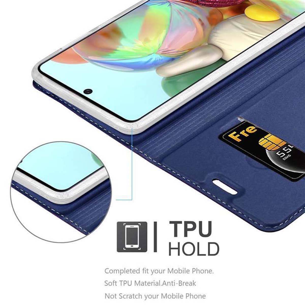 Cadorabo Handyhülle für Samsung Galaxy A71 4G Schutz Hülle in Blau Cover Etui Book Case Booklet