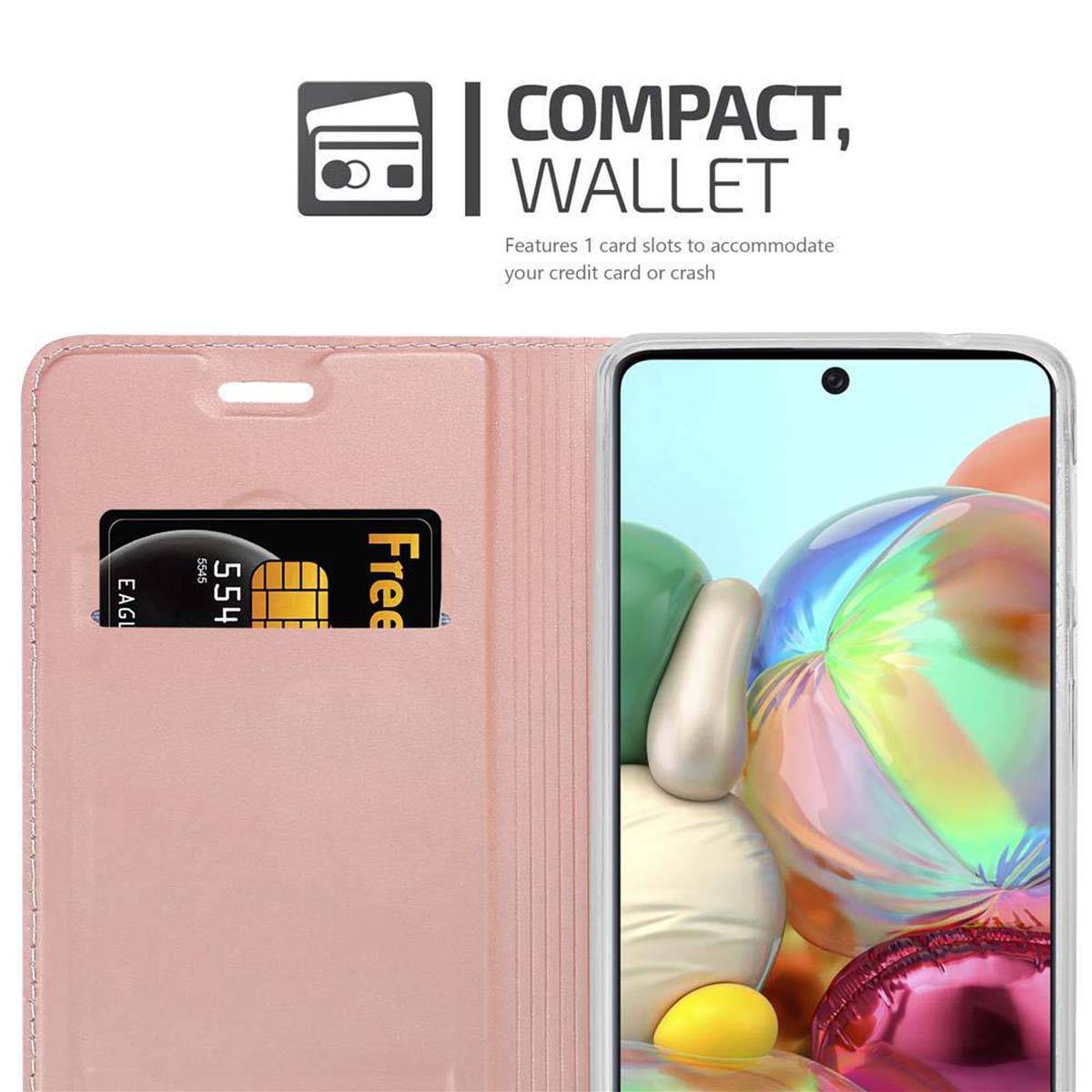 Cadorabo Handyhülle für Samsung Galaxy A71 4G Schutz Hülle in Rosa Cover Etui Book Case Booklet