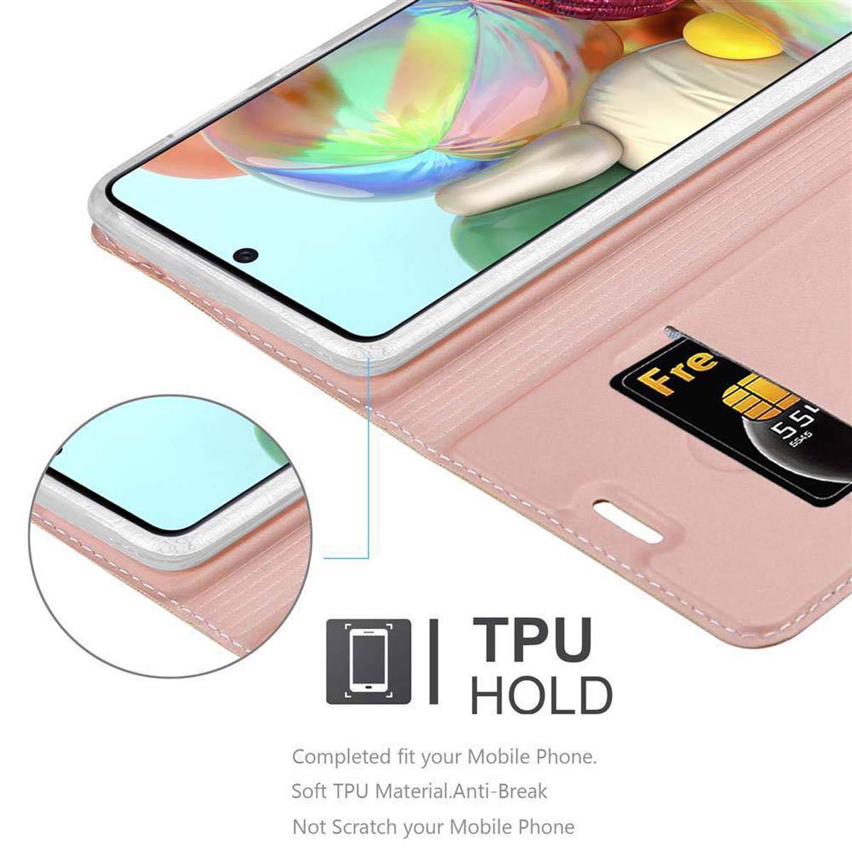 Cadorabo Handyhülle für Samsung Galaxy A71 4G Schutz Hülle in Rosa Cover Etui Book Case Booklet