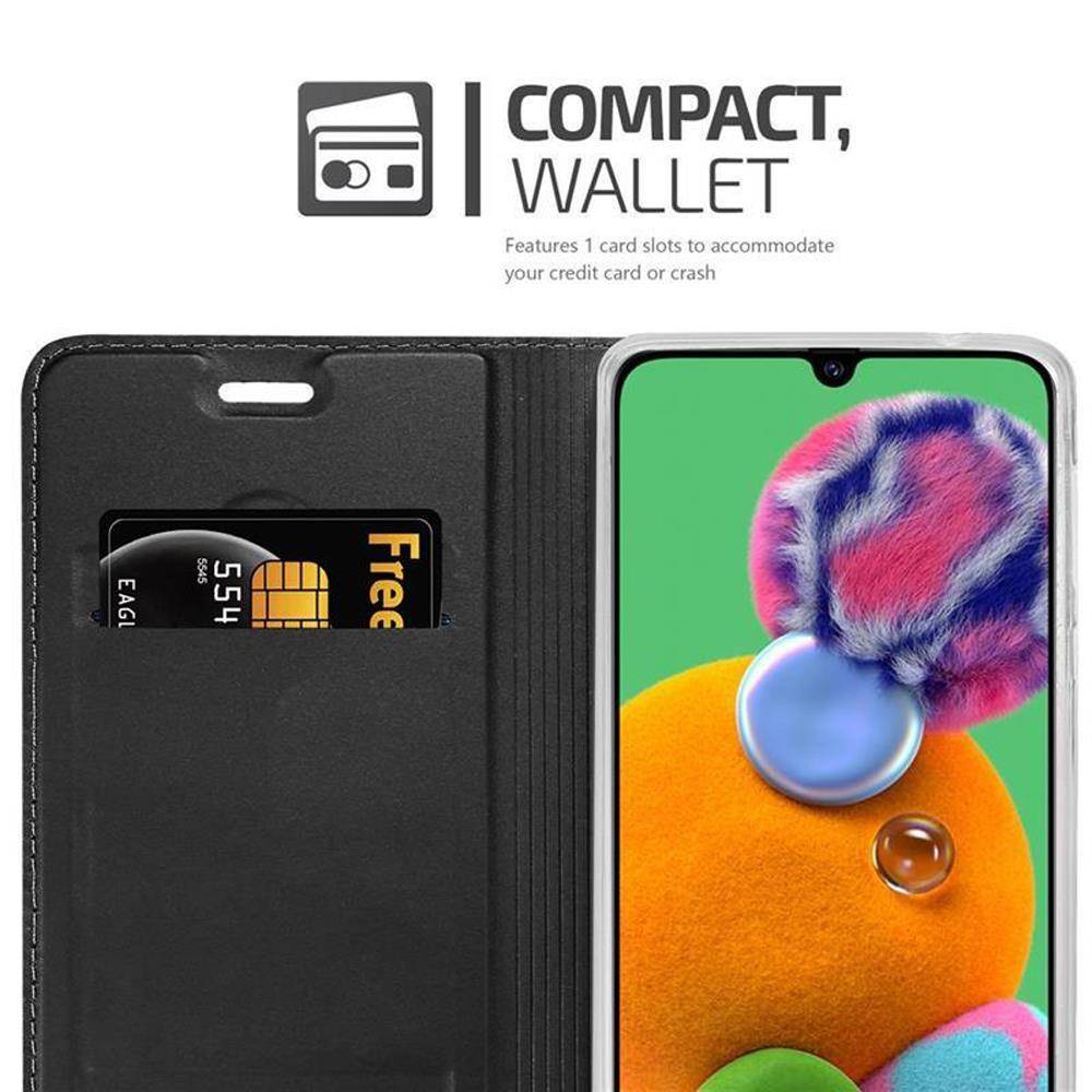 Cadorabo Handyhülle für Samsung Galaxy A90 5G Schutz Hülle in Schwarz Cover Etui Book Case Booklet
