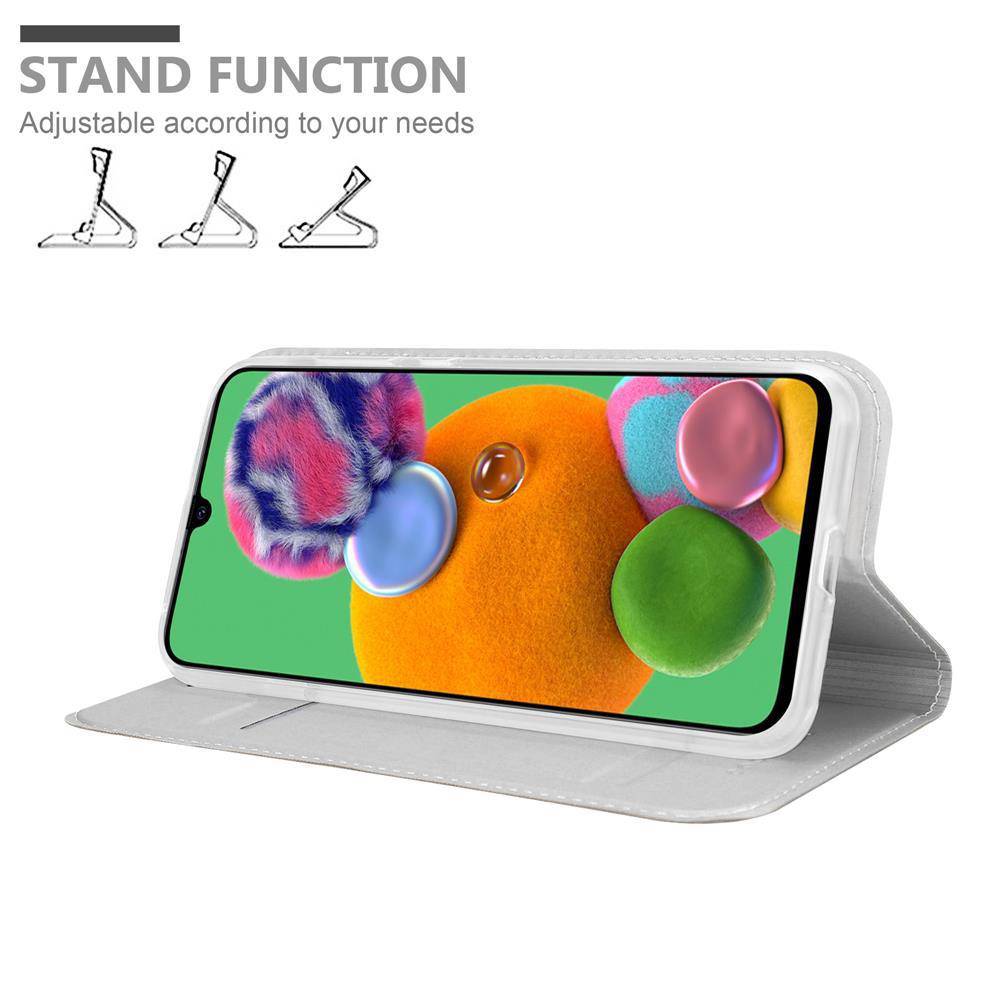 Cadorabo Handyhülle für Samsung Galaxy A90 5G Schutz Hülle in Silber Cover Etui Book Case Booklet
