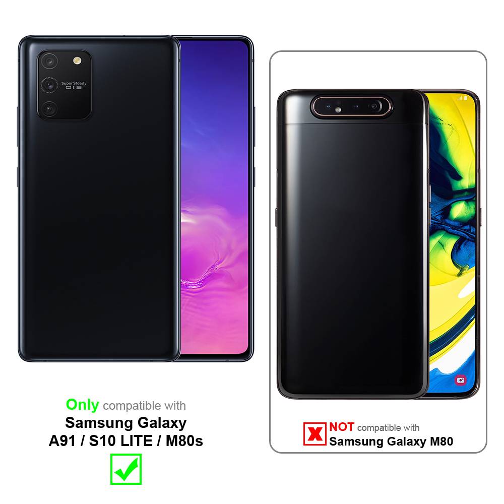 Cadorabo Handyhülle für Samsung Galaxy A91 / S10 LITE / M80s Schutz Hülle in Schwarz Cover Etui Book Case Booklet