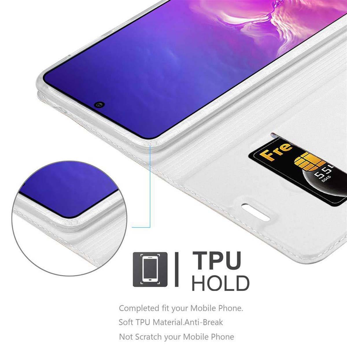 Cadorabo Handyhülle für Samsung Galaxy A91 / S10 LITE / M80s Schutz Hülle in Silber Cover Etui Book Case Booklet