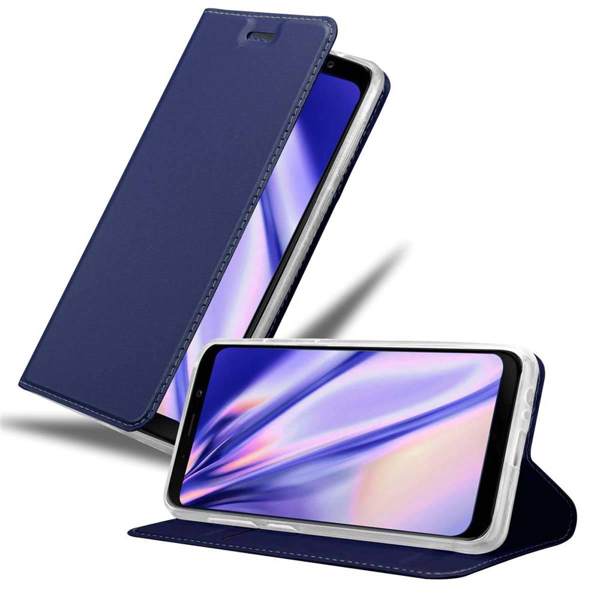 Cadorabo Handyhülle für Samsung Galaxy J6 2018 Schutz Hülle in Blau Cover Etui Book Case Booklet