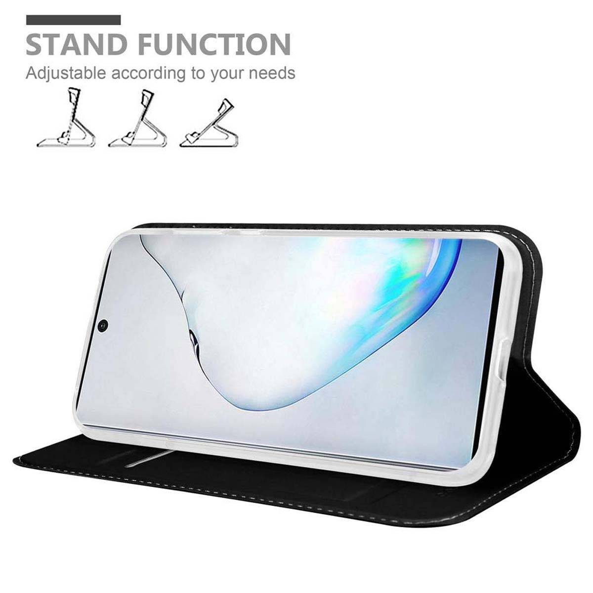 Cadorabo Handyhülle für Samsung Galaxy NOTE 10 Schutz Hülle in Schwarz Cover Etui Book Case Booklet