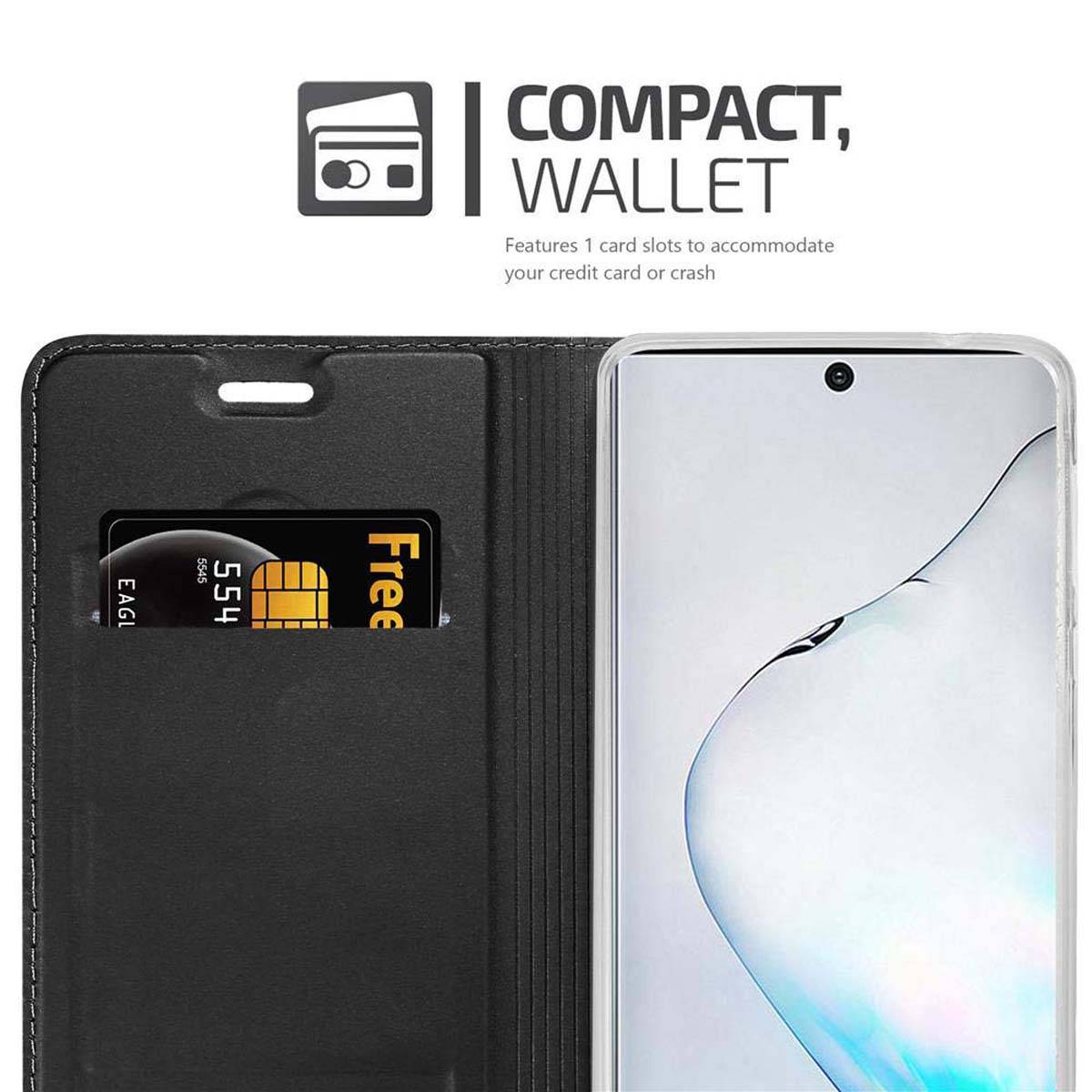 Cadorabo Handyhülle für Samsung Galaxy NOTE 10 Schutz Hülle in Schwarz Cover Etui Book Case Booklet