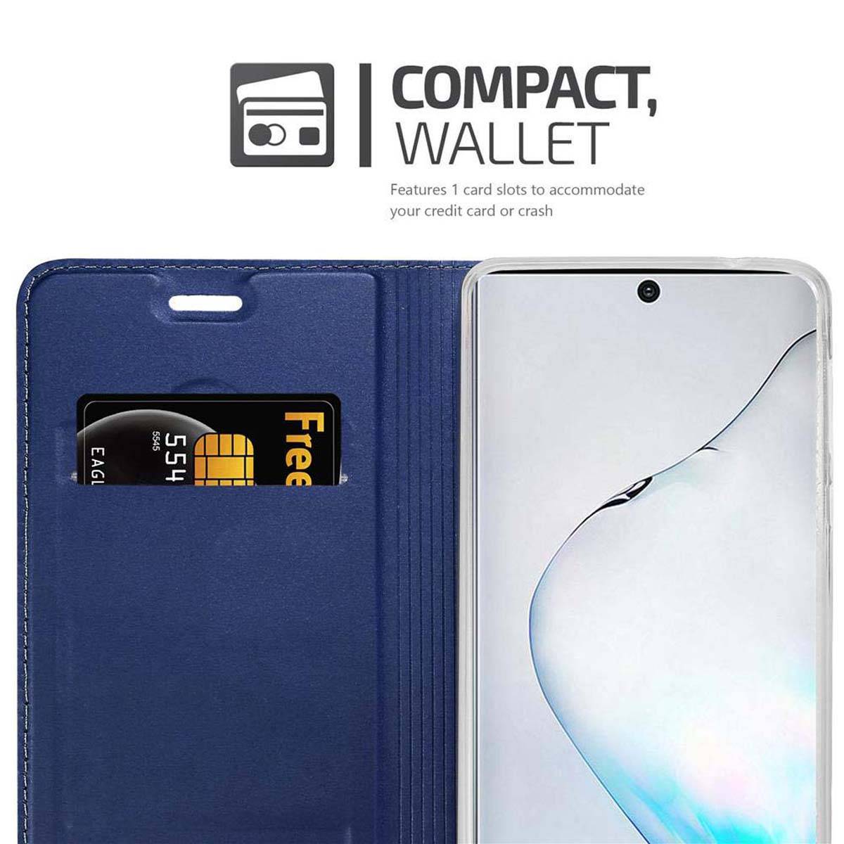 Cadorabo Handyhülle für Samsung Galaxy NOTE 10 Schutz Hülle in Blau Cover Etui Book Case Booklet