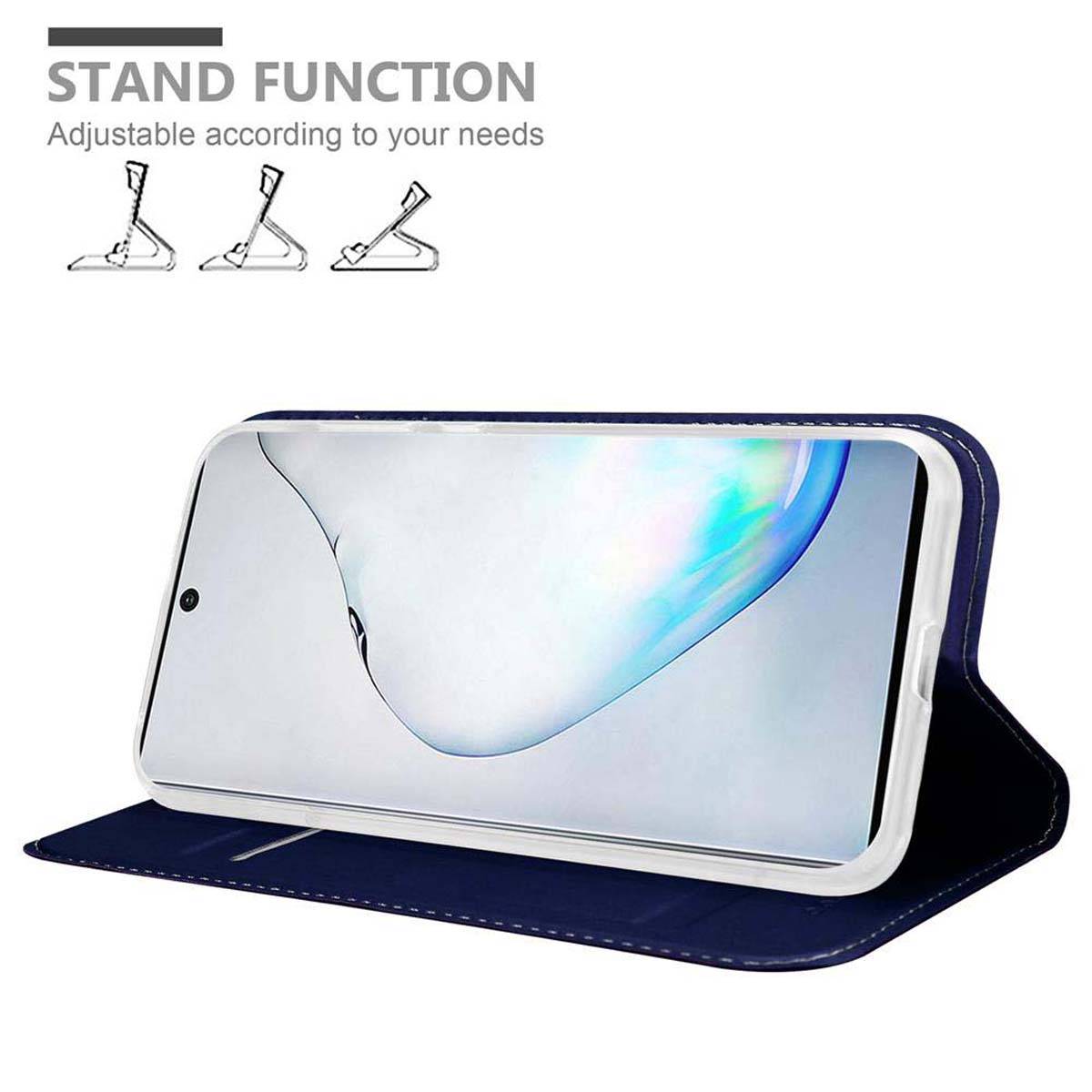 Cadorabo Handyhülle für Samsung Galaxy NOTE 10 Schutz Hülle in Blau Cover Etui Book Case Booklet