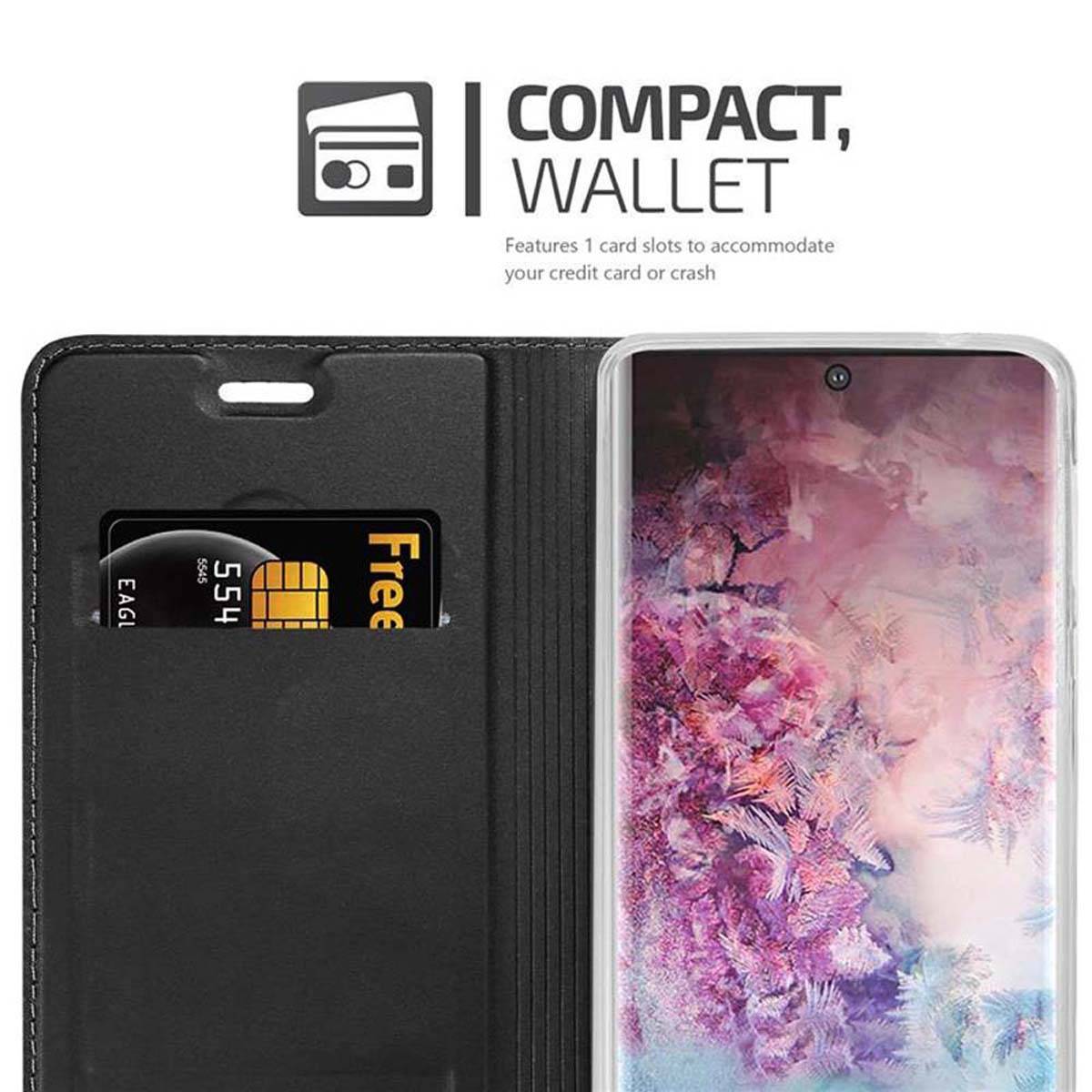 Cadorabo Handyhülle für Samsung Galaxy NOTE 10 PLUS Schutz Hülle in Schwarz Cover Etui Book Case Booklet