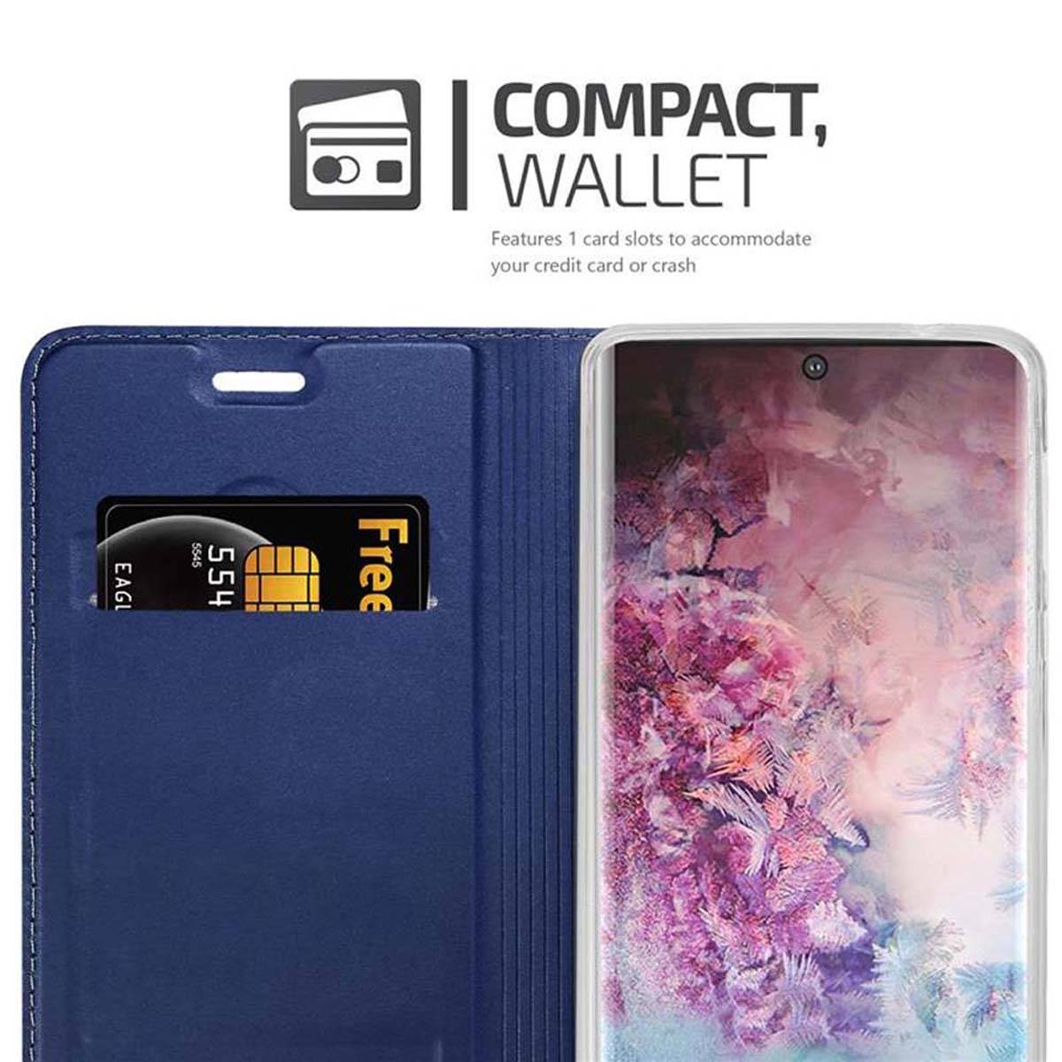 Cadorabo Handyhülle für Samsung Galaxy NOTE 10 PLUS Schutz Hülle in Blau Cover Etui Book Case Booklet