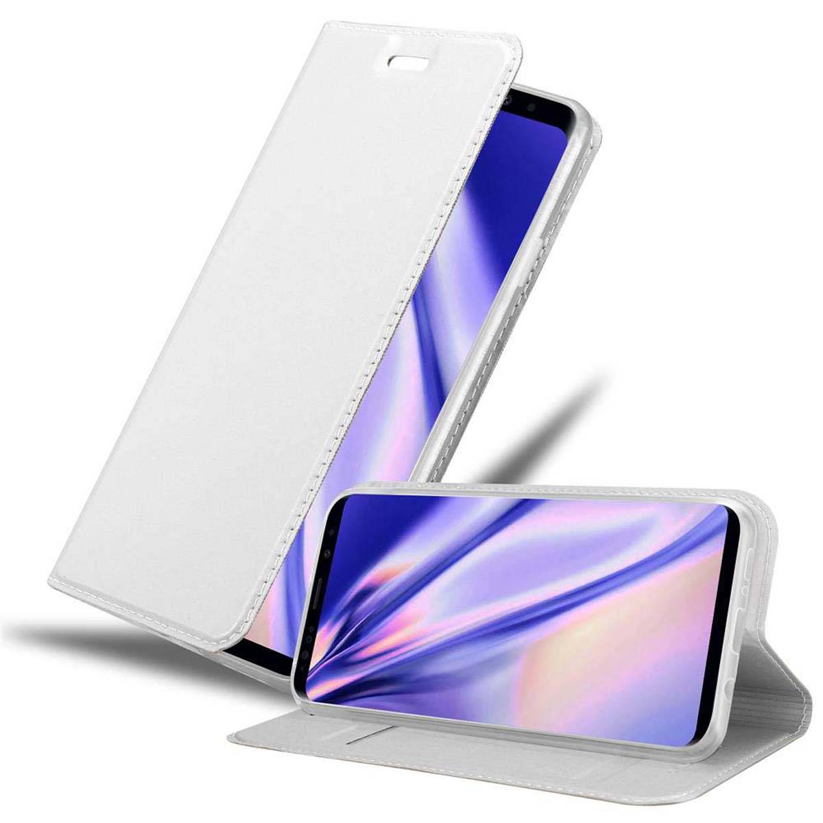 Cadorabo Handyhülle für Samsung Galaxy S9 PLUS Schutz Hülle in Silber Cover Etui Book Case Booklet