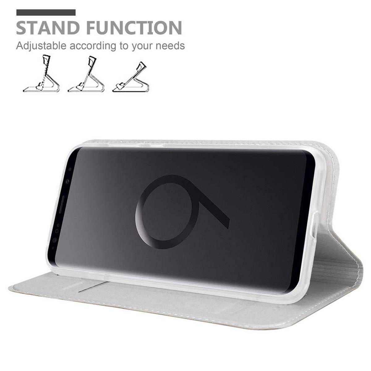 Cadorabo Handyhülle für Samsung Galaxy S9 PLUS Schutz Hülle in Silber Cover Etui Book Case Booklet