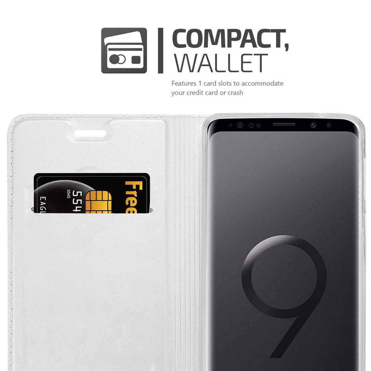 Cadorabo Handyhülle für Samsung Galaxy S9 PLUS Schutz Hülle in Silber Cover Etui Book Case Booklet