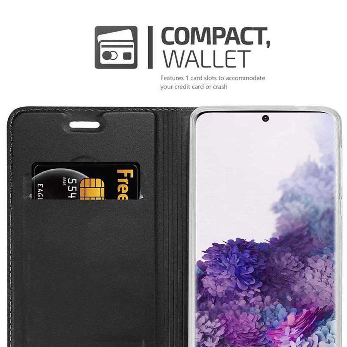 Cadorabo Handyhülle für Samsung Galaxy S20 Schutz Hülle in Schwarz Cover Etui Book Case Booklet