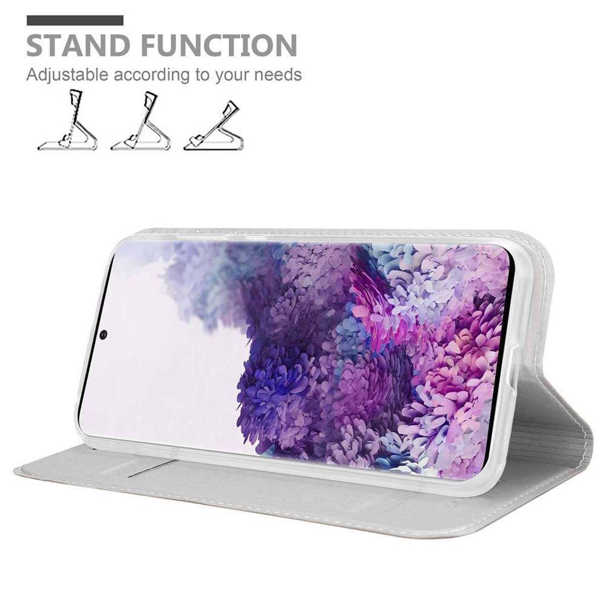Cadorabo Handyhülle für Samsung Galaxy S20 Schutz Hülle in Silber Cover Etui Book Case Booklet