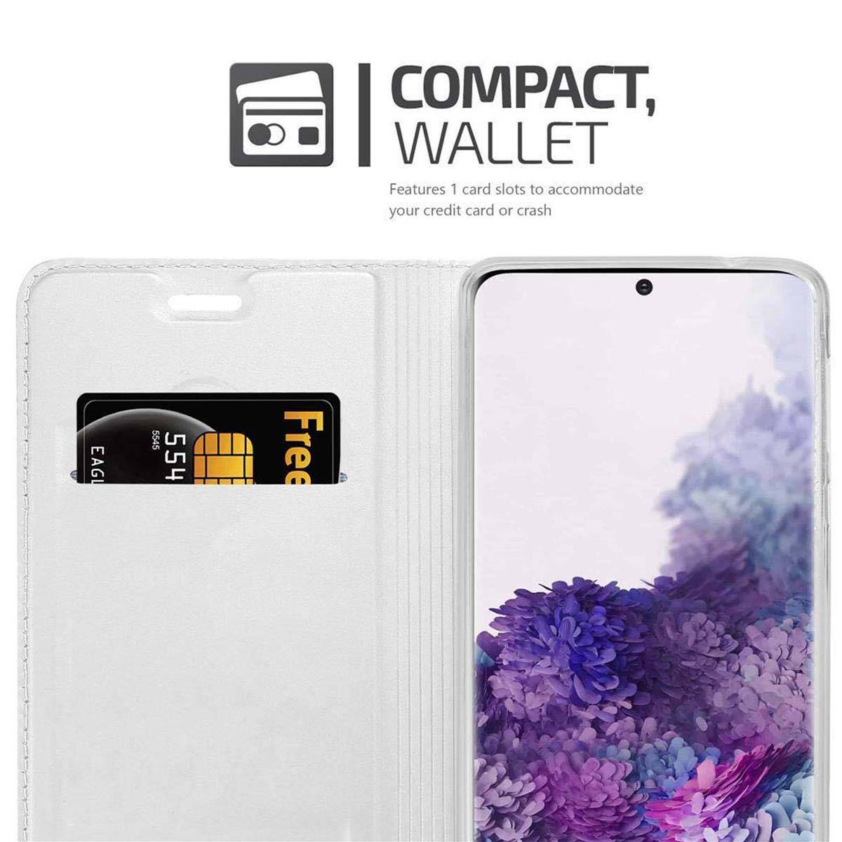 Cadorabo Handyhülle für Samsung Galaxy S20 Schutz Hülle in Silber Cover Etui Book Case Booklet