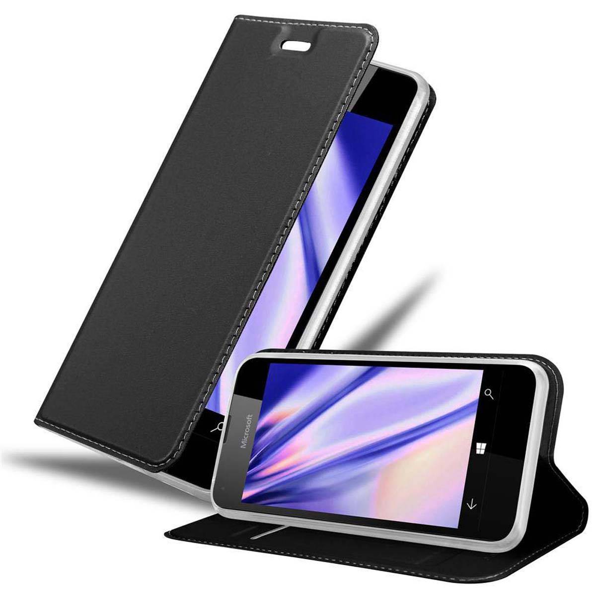Cadorabo Handyhülle für Nokia Lumia 550 Schutz Hülle in Schwarz Cover Etui Book Case Booklet
